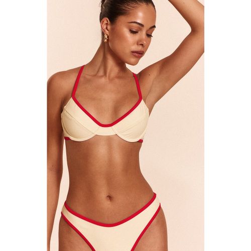 Haut de maillot de bain à lisérés contrastants rouges et armatures - PrettyLittleThing - Modalova