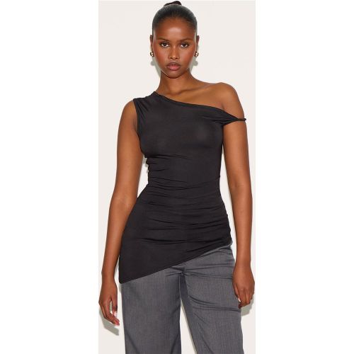 Top long moulant froncé à détail asymétrique - PrettyLittleThing - Modalova