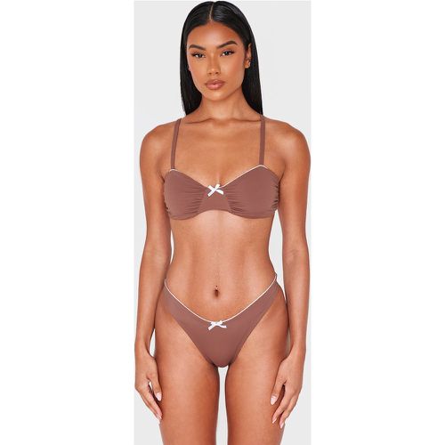 Haut de maillot de bain froncé à détail noeud - PrettyLittleThing - Modalova