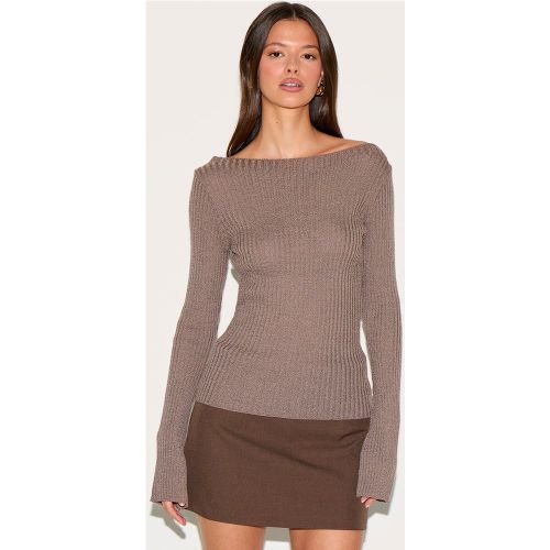 Top en maille tricot côtelée à manches longues - PrettyLittleThing - Modalova