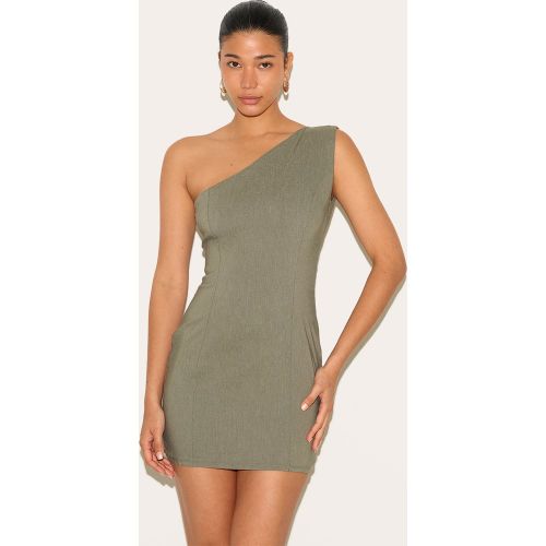 Mini robe moulante tissée stretch à épaule unique - PrettyLittleThing - Modalova