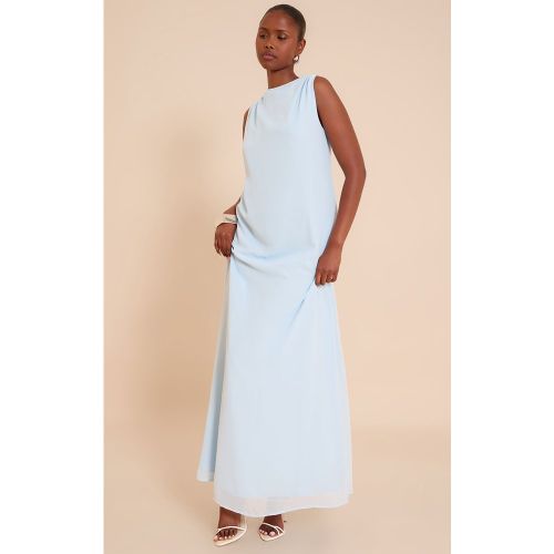 Bleu Pâle Mousseline de Soie Flottante Sans Manches longue Robe | Taille 38 - PrettyLittleThing - Modalova