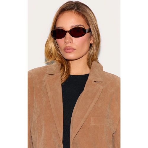 Lunettes de soleil fines ovales en écaille - PrettyLittleThing - Modalova