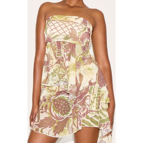 Top imprimé à détails drapés - PrettyLittleThing - Modalova