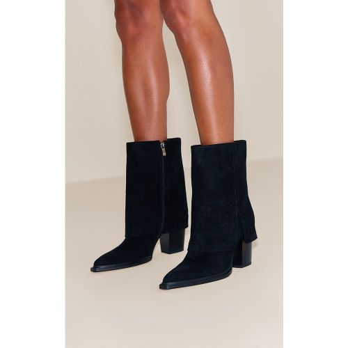 Santiags basses en suédine à talon et zip - PrettyLittleThing - Modalova