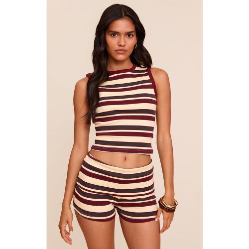Débardeur long côtelé à rayures | Taille 44 - PrettyLittleThing - Modalova