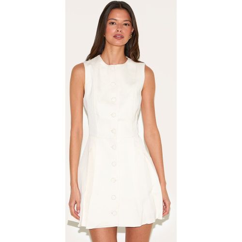Robe de tailleur droite tissée plissée à boutons - PrettyLittleThing - Modalova