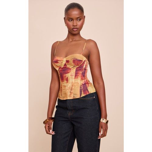 Top corset structuré imprimé - PrettyLittleThing - Modalova