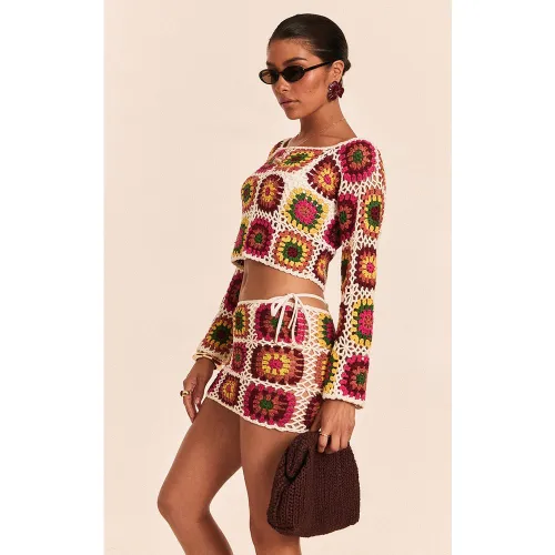 Top court en maille tricot à manches longues - PrettyLittleThing - Modalova