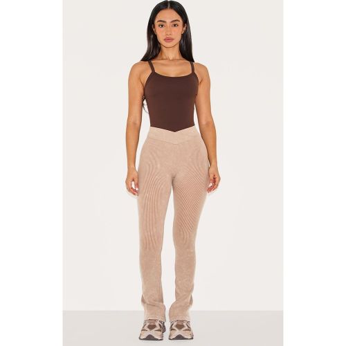 Petite Pantalon flare côtelé délavé à contours et croisé à l'avant - PrettyLittleThing - Modalova
