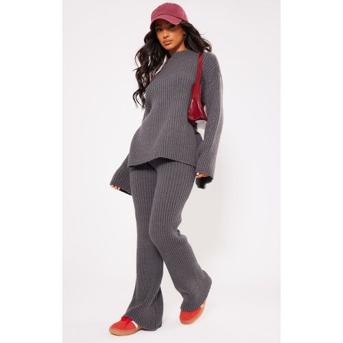 Petite Pantalon large en maille tricot côtelée | Taille 30 - PrettyLittleThing - Modalova