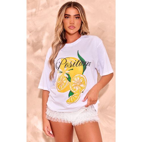 T-shirt oversize imprimé citron - PrettyLittleThing - Modalova