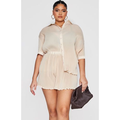 Plus Chemise plissée à manches courtes - PrettyLittleThing - Modalova