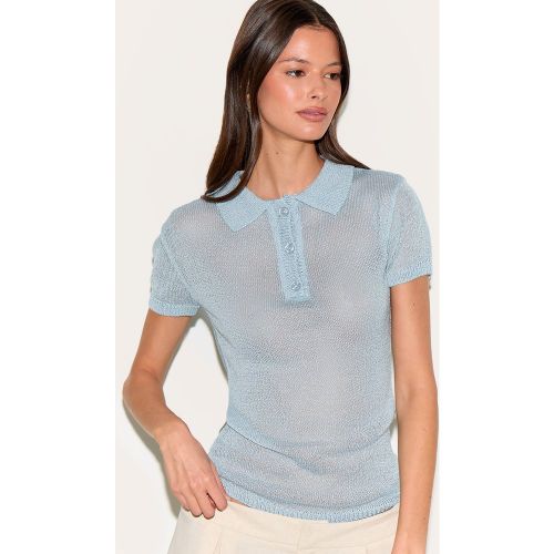 Top en maille tricot transparente à col polo - PrettyLittleThing - Modalova
