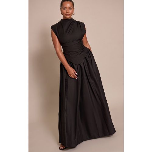 Sculpt Robe droite mi-longue corsetée à col montant tissée | Taille 34 - PrettyLittleThing - Modalova