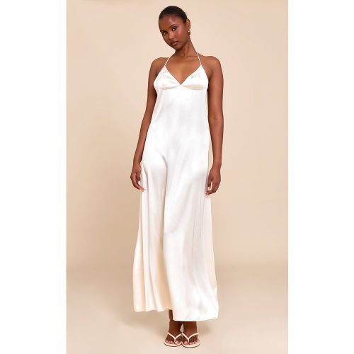 Robe longue style nuisette satinée non colorée à dos lacé - PrettyLittleThing - Modalova