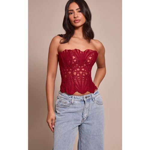 Petite Corset en dentelle texturée transparente fleurie | Taille 30 - PrettyLittleThing - Modalova
