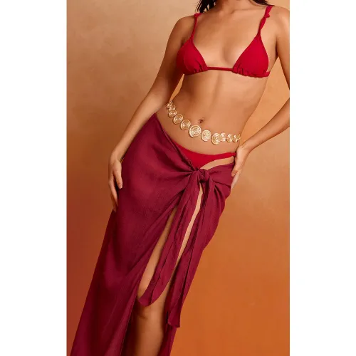 Paréo de plage en effet lin - PrettyLittleThing - Modalova
