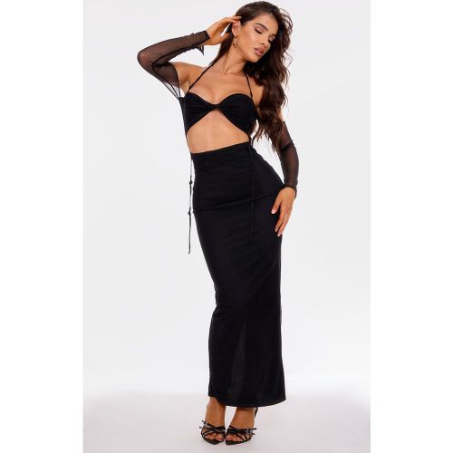 Robe longue en mesh à découpes et détail torsadé - PrettyLittleThing - Modalova