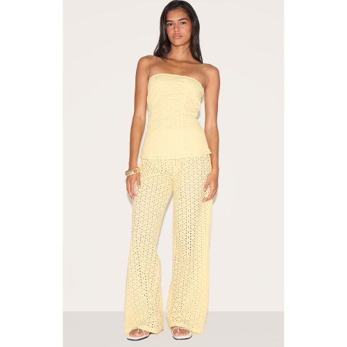 Pantalon brodé à taille mi-haute - PrettyLittleThing - Modalova