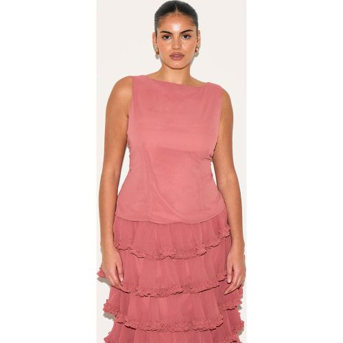 Plus Top en mousseline de soie à col bateau - PrettyLittleThing - Modalova