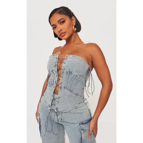 Shape Corset en jean à lacets devant - PrettyLittleThing - Modalova