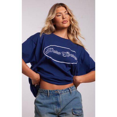 T-shirt oversize à imprimé Palm Springs et cercle - PrettyLittleThing - Modalova