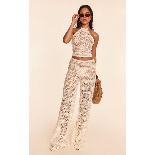 Ensemble de plage en maille style crochet à pantalon large - PrettyLittleThing - Modalova
