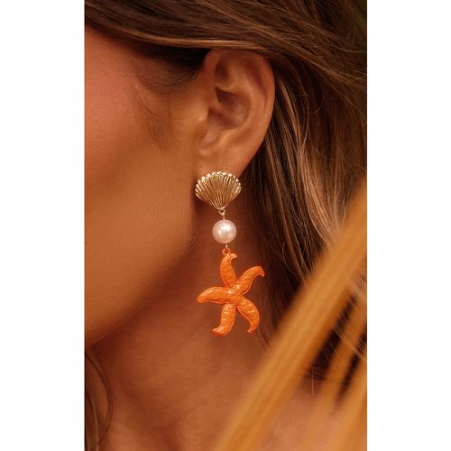 Boucles d'oreilles rouges à détail coquillage et étoile de mer - PrettyLittleThing - Modalova