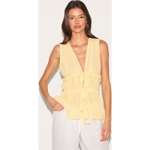 Top en mousseline de soie noué devant - PrettyLittleThing - Modalova