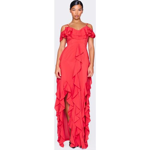 Robe longue volantée à épaules dénudées - PrettyLittleThing - Modalova