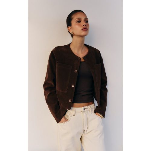 Veste en suédine à épaules carrées et boutons - PrettyLittleThing - Modalova