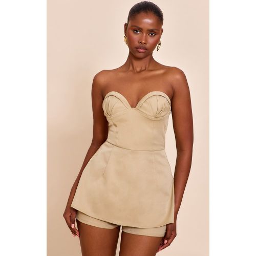 Combishort style péplum tissé à bonnets - PrettyLittleThing - Modalova