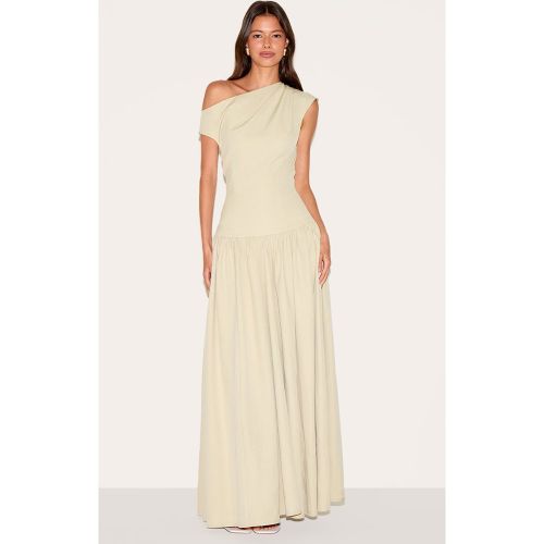 Robe de tailleur longue froncée à col asymétrique - PrettyLittleThing - Modalova