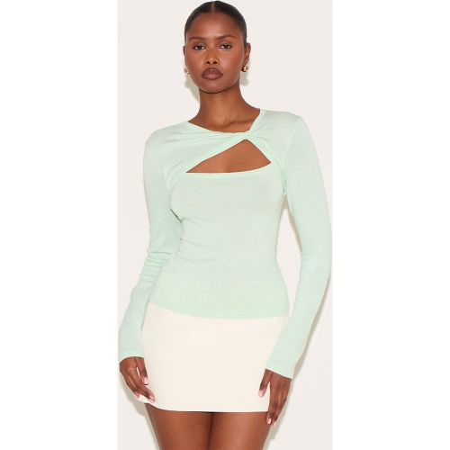 Top en maille fine à col torsadé et manches longues - PrettyLittleThing - Modalova