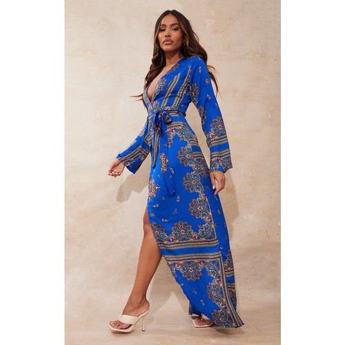 Robe kimono longue à imprimé géométrique - PrettyLittleThing - Modalova