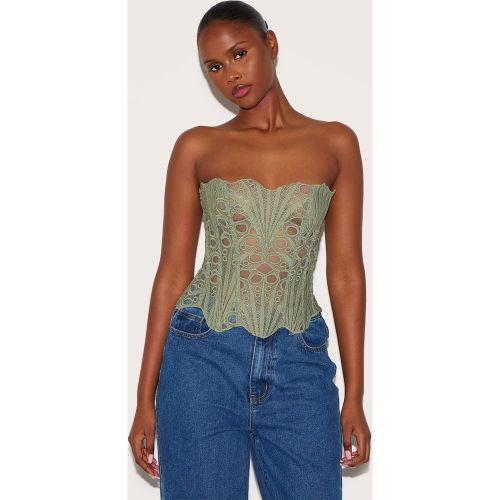 Corset en dentelle texturée transparente fleurie - PrettyLittleThing - Modalova
