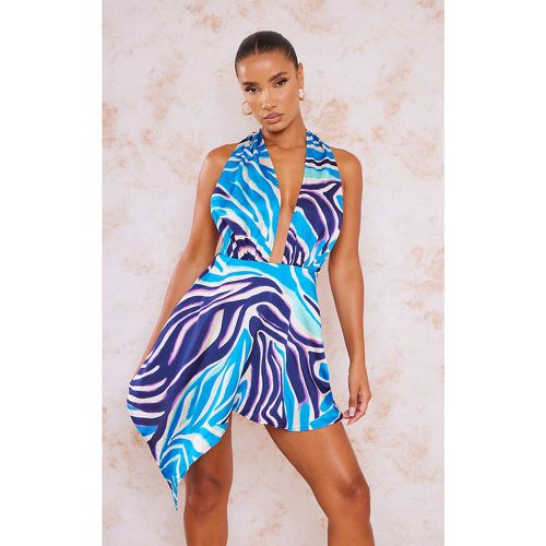 Robe patineuse satinée à zébrures imprimées - PrettyLittleThing - Modalova