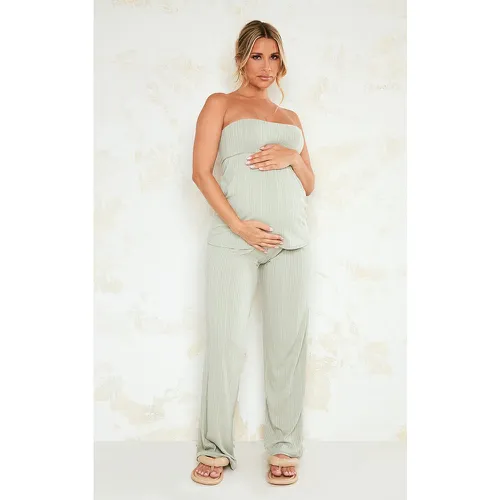 Maternité Pantalon de grossesse large texturé côtelé - PrettyLittleThing - Modalova