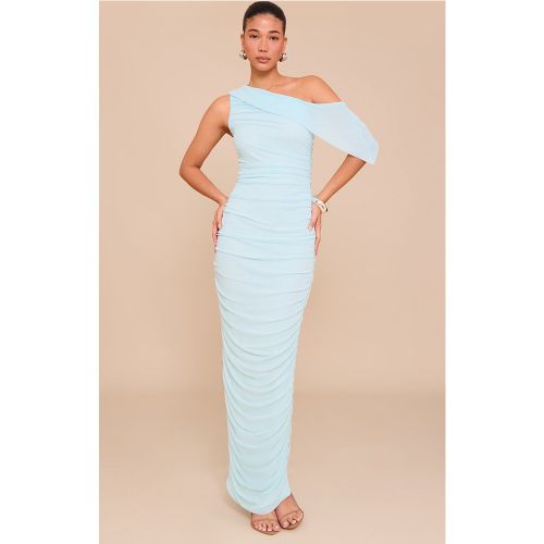 Robe longue froncé à doublure en mesh et épaule unique | Taille 34 - PrettyLittleThing - Modalova