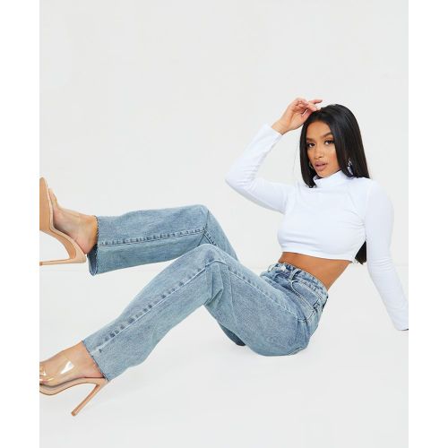 Petite Jean long coupe droite délavé vintage - PrettyLittleThing - Modalova