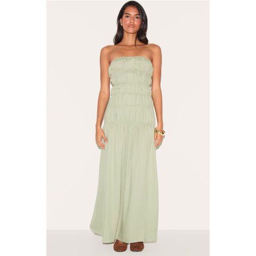Robe bustier longue froncée - PrettyLittleThing - Modalova