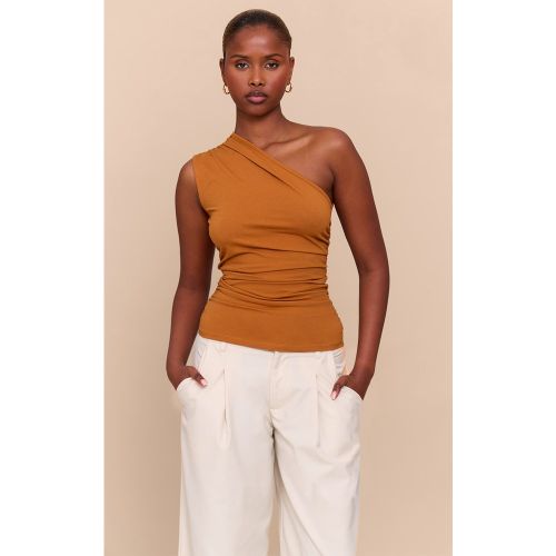 Top long asymétrique sans manches à détails froncés - PrettyLittleThing - Modalova