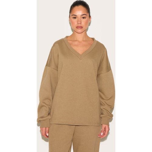 Sweat oversize à col en V - PrettyLittleThing - Modalova