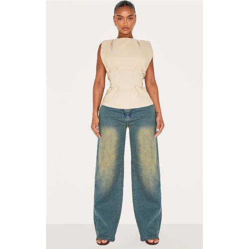 Shape Jean droit coupe sablier stretch vintage délavé à taille haute - PrettyLittleThing - Modalova