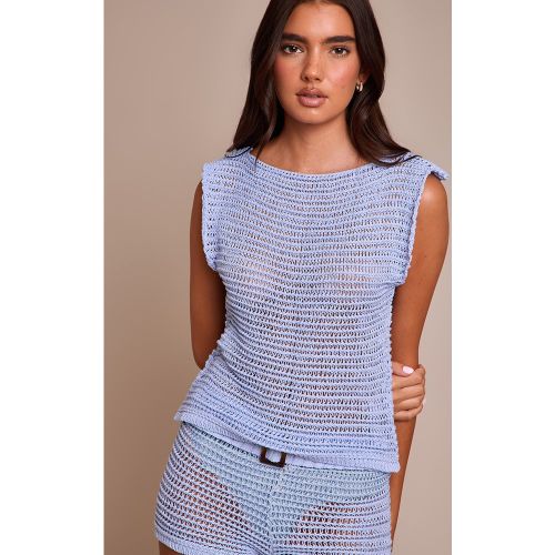 Top ample en maille tricot à col bateau | Taille Large - PrettyLittleThing - Modalova