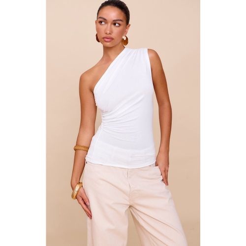 Top long asymétrique en coton doux à épaule unique - PrettyLittleThing - Modalova