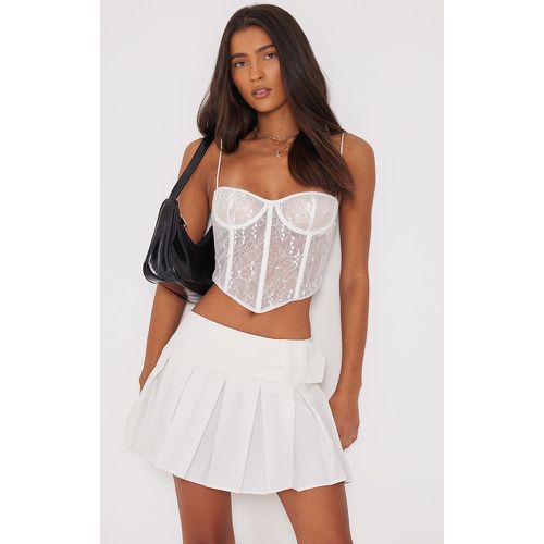 Corset en dentelle blanche à bretelles fines et ourlet pointu - PrettyLittleThing - Modalova