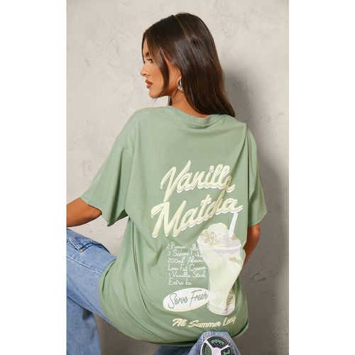 T-shirt oversize imprimé Vanilla Matcha - PrettyLittleThing - Modalova