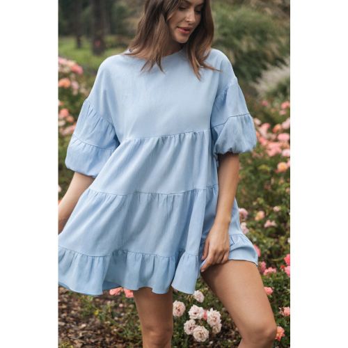 Robe mini avec manches bouffantes à volants - CUPSHE - Modalova